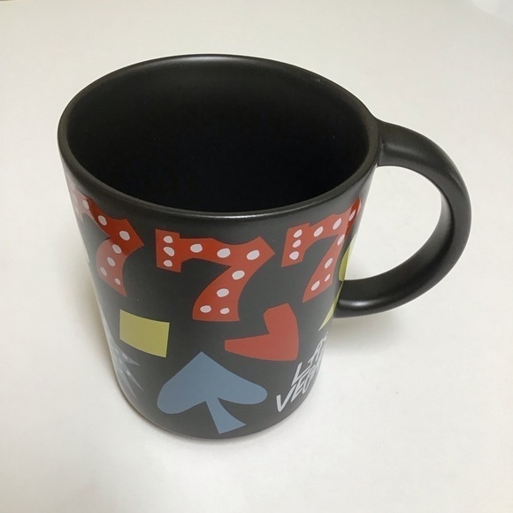 Starbucks Las Vegas Black Coffee Mug Tea Cup 12 oz Cards Blackjack Triple 7s - Picture 10 of 14
